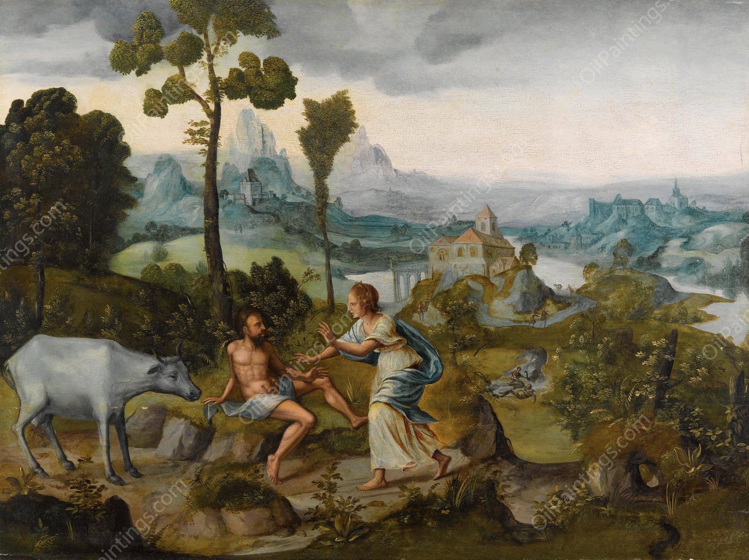 Landscape With Juno And Argus by Cornelis Massijs - Hand-Painted Oil Painting Reproduction