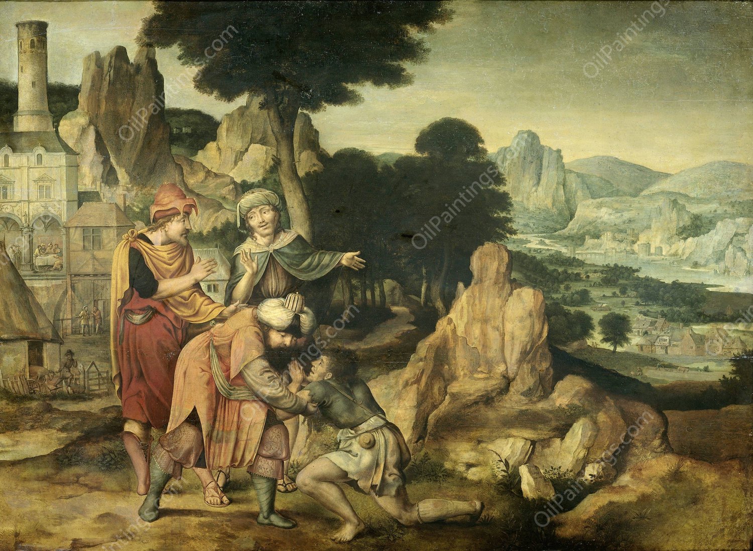 Parable of the Prodigal Son  by Cornelis Massijs - Hand-Painted Oil Painting Reproduction
