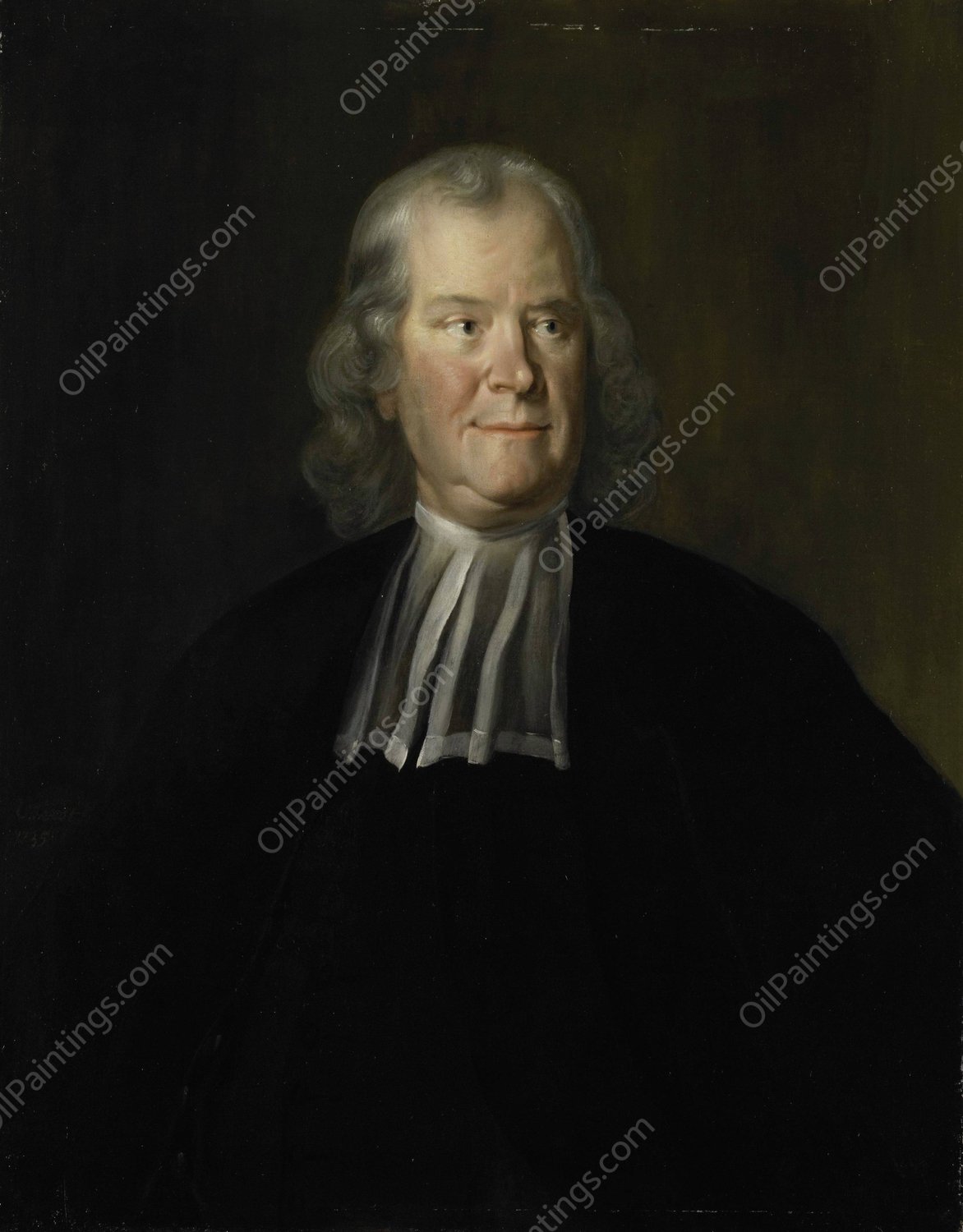 Portrait of the Physician Herman Boerhaave, Professor at the University of Leiden  by Cornelis Troost - Hand-Painted Oil Painting Reproduction