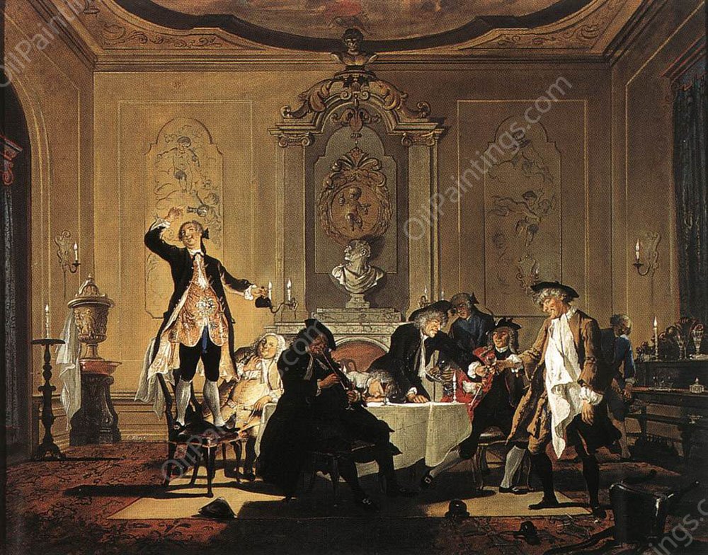 Rumor Erat in Casa There was a Commotion in the House by Cornelis Troost - Hand-Painted Oil Painting Reproduction