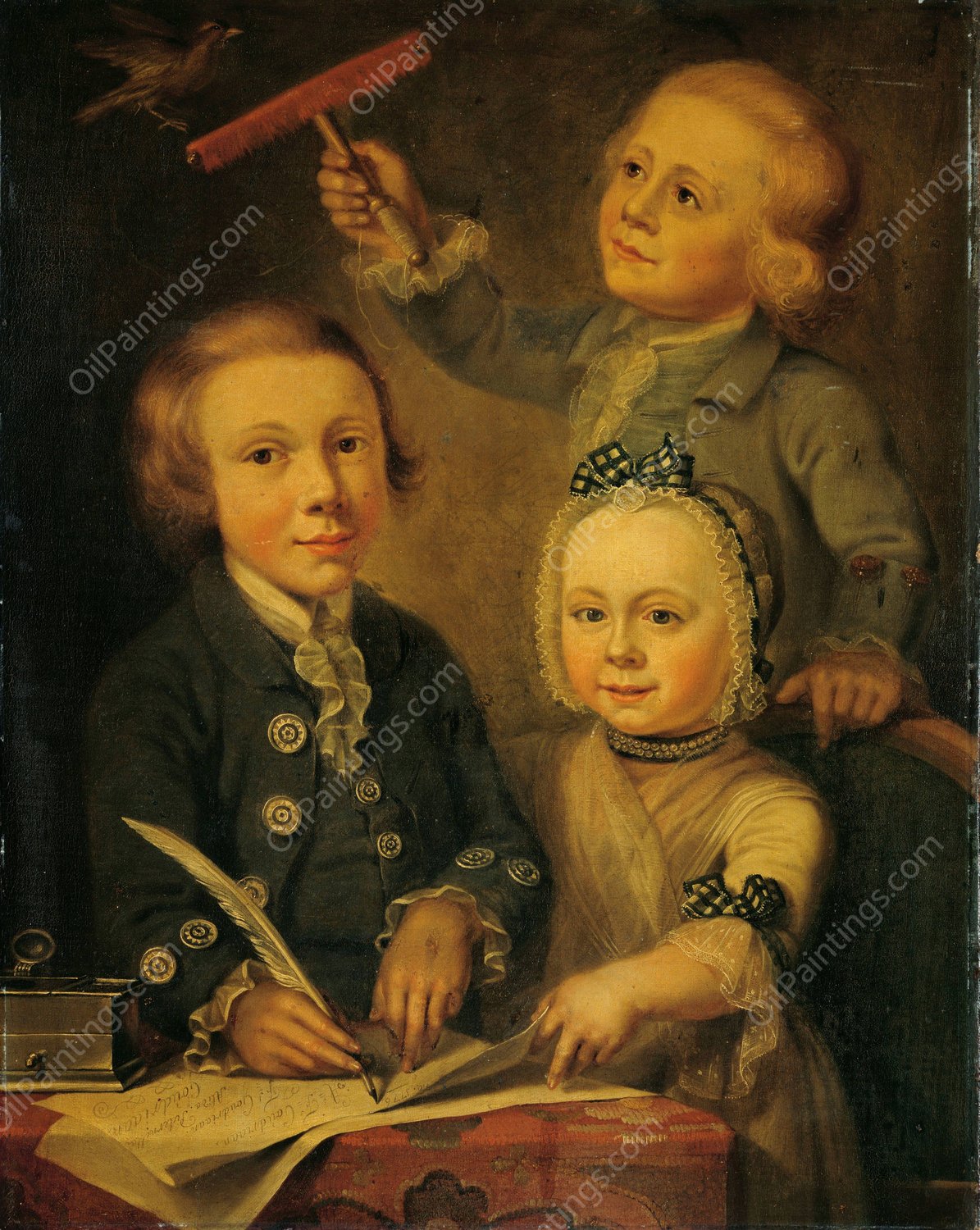 Portrait of the Children of Barend Goudriaan  by Cornelis Van Cuylenburgh II - Hand-Painted Oil Painting Reproduction