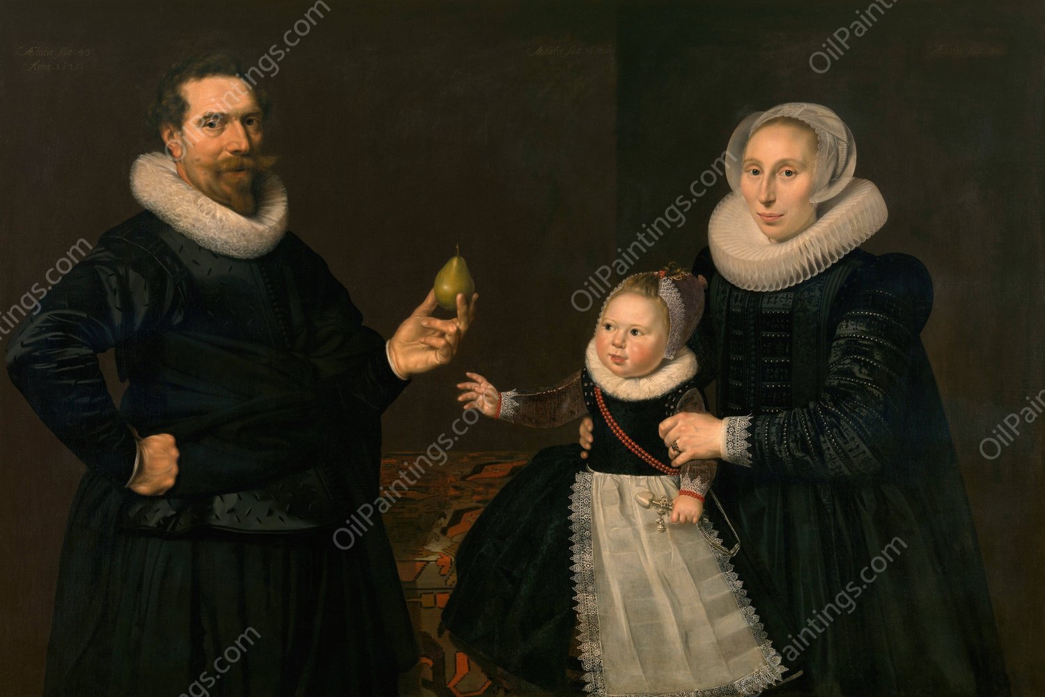 Portrait of a Family  by Cornelis Van Der Voort - Hand-Painted Oil Painting Reproduction