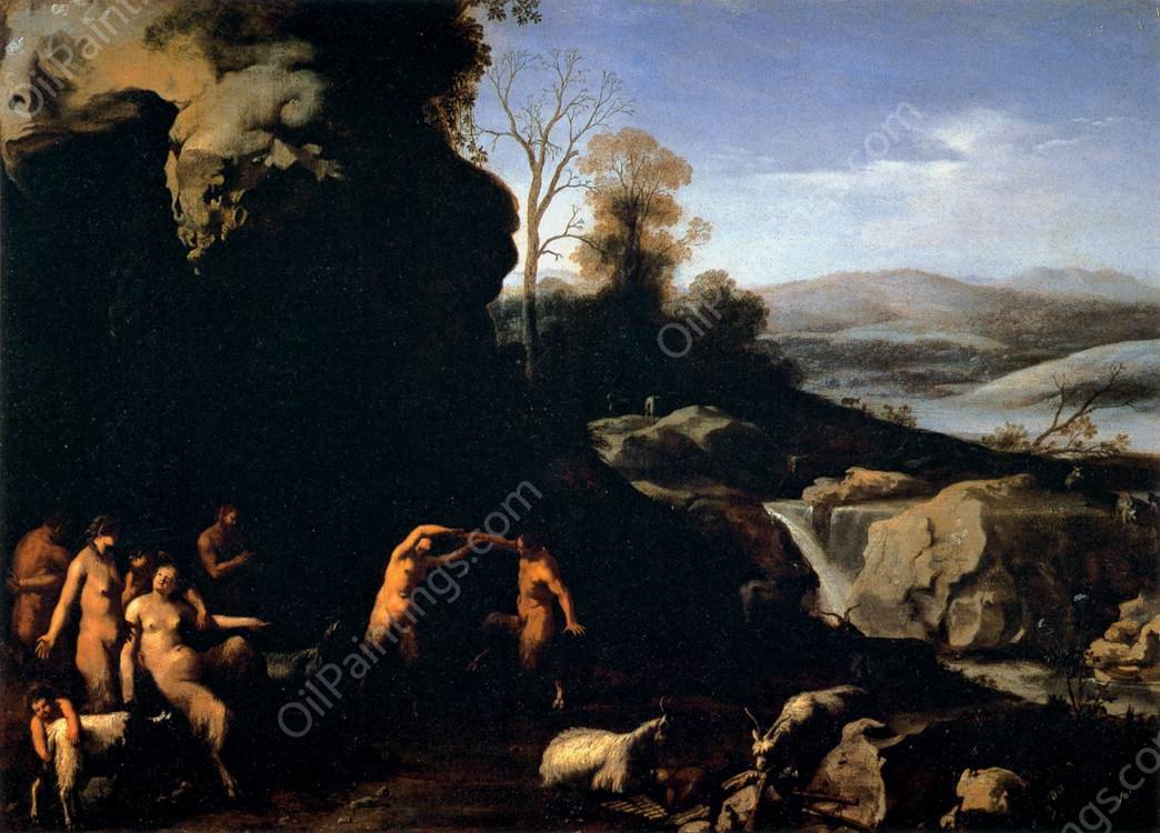 Satyr Dance by Cornelis Van Poelenburgh - Hand-Painted Oil Painting Reproduction