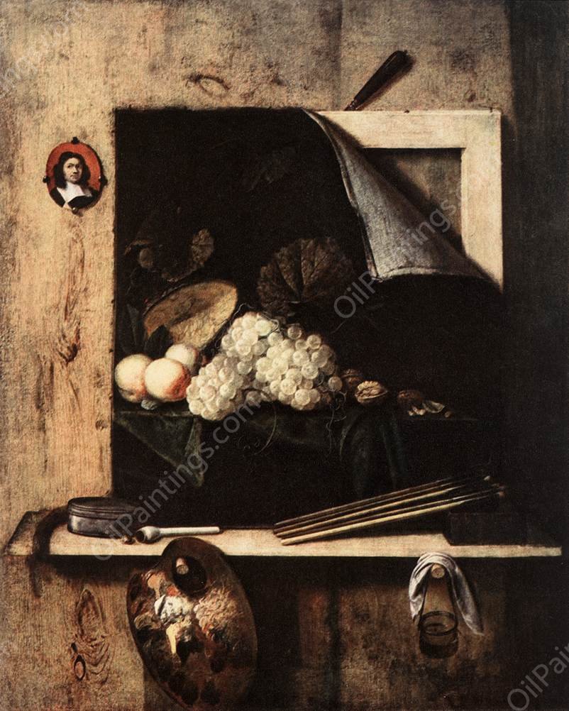 Still-Life with Self-Portrait by Cornelius Gijsbrechts - Hand-Painted Oil Painting Reproduction