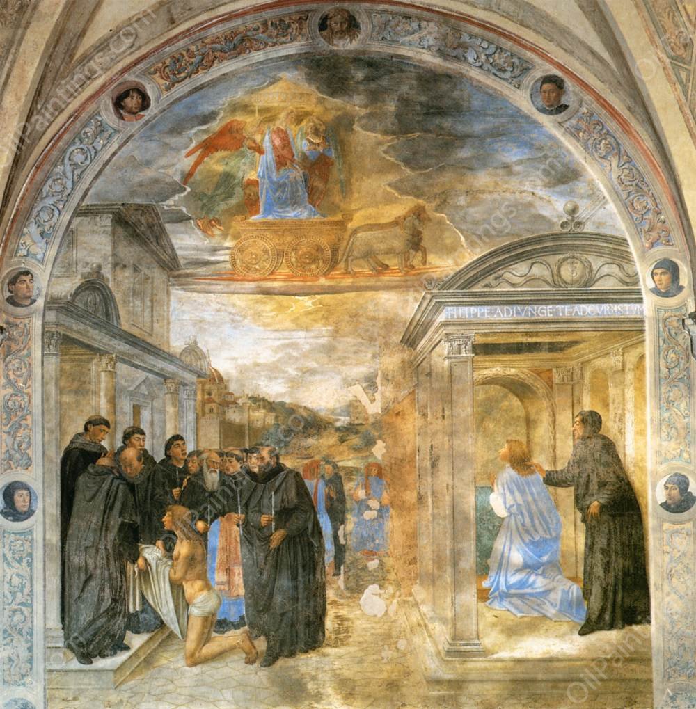 Scene from the Life of St Filippo Benizzi by Cosimo Rosselli - Hand-Painted Oil Painting Reproduction