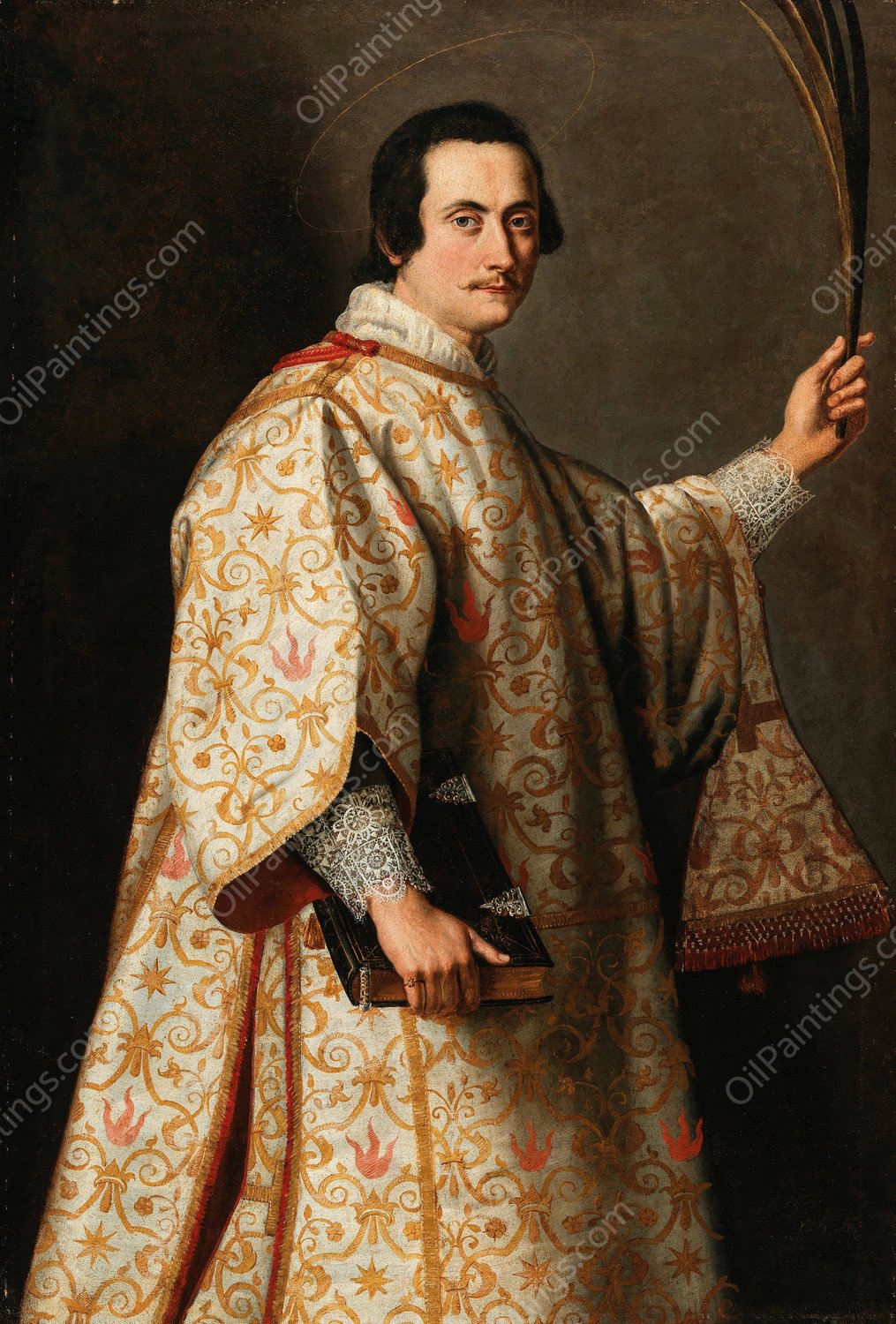 Portrait of a man in the guise of Saint Lawrence by Cristofano Allori - Hand-Painted Oil Painting Reproduction