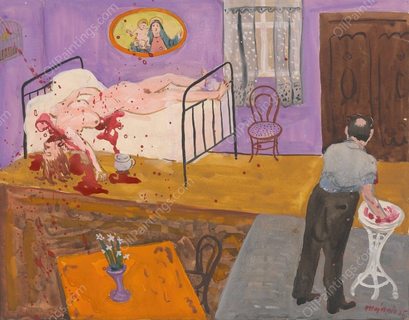 Lovers at Periphery  by Cyprian Majernik - Hand-Painted Oil Painting Reproduction