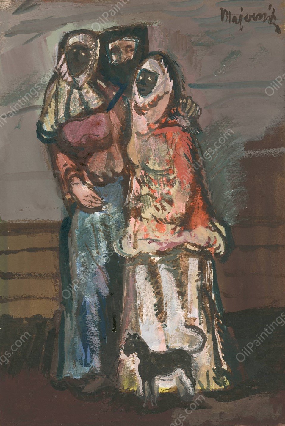 Masks  by Cyprian Majernik - Hand-Painted Oil Painting Reproduction