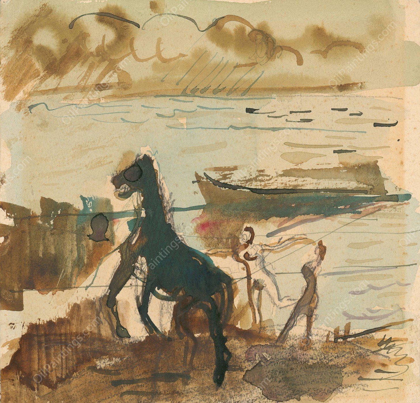 Pri Vode  by Cyprian Majernik - Hand-Painted Oil Painting Reproduction