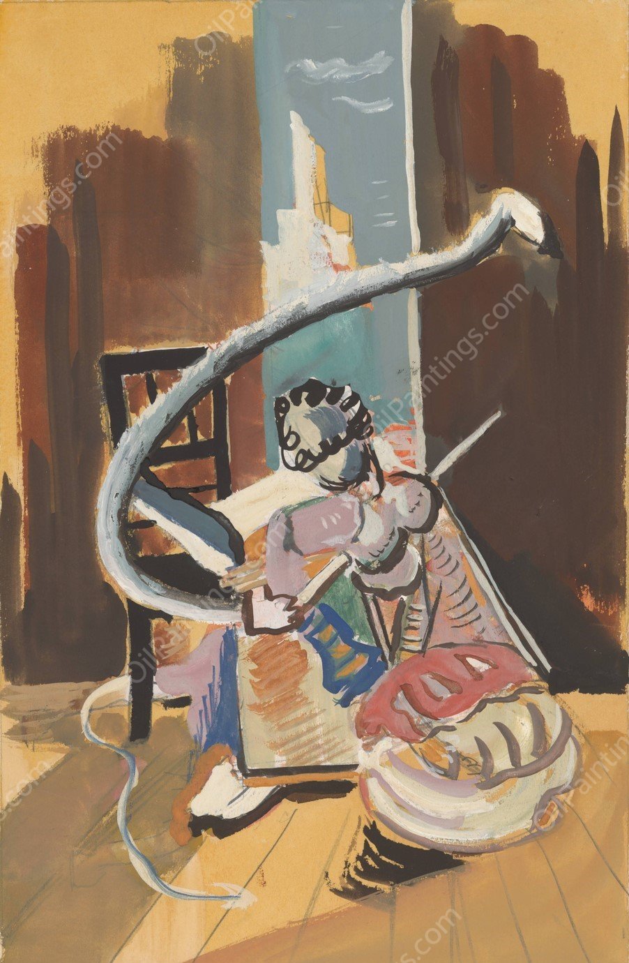 Study for Painting in a Circus Setting  by Cyprian Majernik - Hand-Painted Oil Painting Reproduction