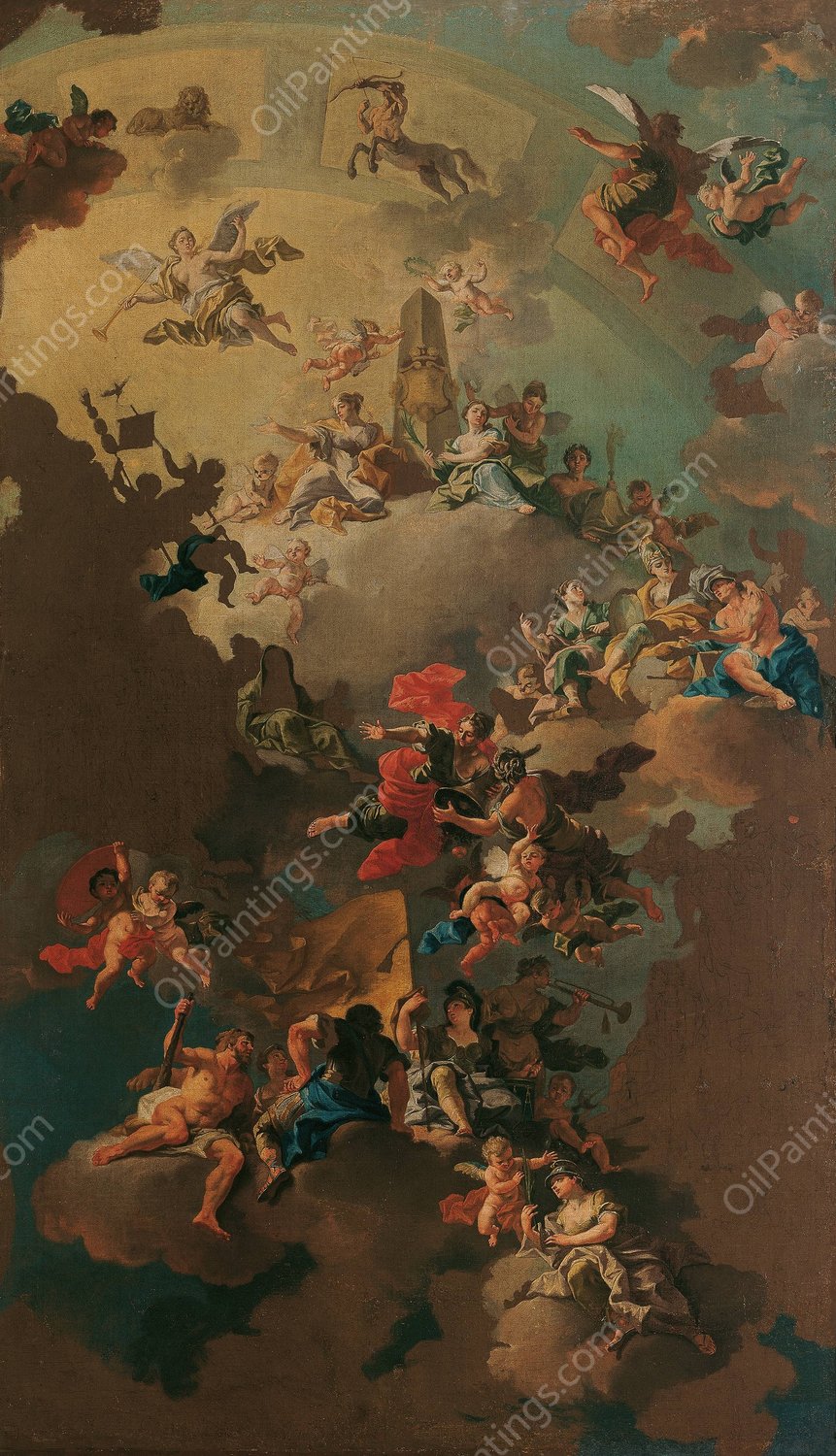 Allegorie auf die gluckliche Regierung Mahrens  by Daniel Gran - Hand-Painted Oil Painting Reproduction