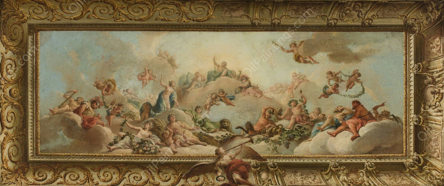 Greeting of Venus at Mount Olympus by Daniel Gran - Hand-Painted Oil Painting Reproduction
