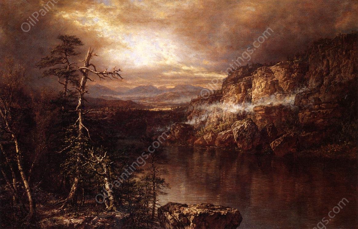 Lake Minnewaska After Showers by Daniel Hernandez - Hand-Painted Oil Painting Reproduction