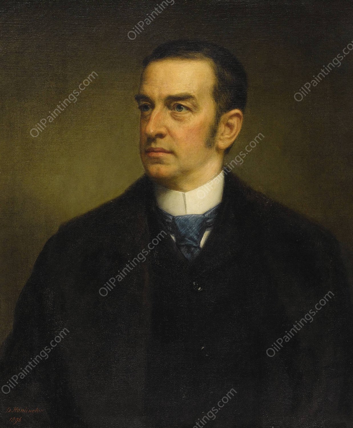 Portrait Of Cornelius Vanderbilt II  by Daniel Huntington - Hand-Painted Oil Painting Reproduction