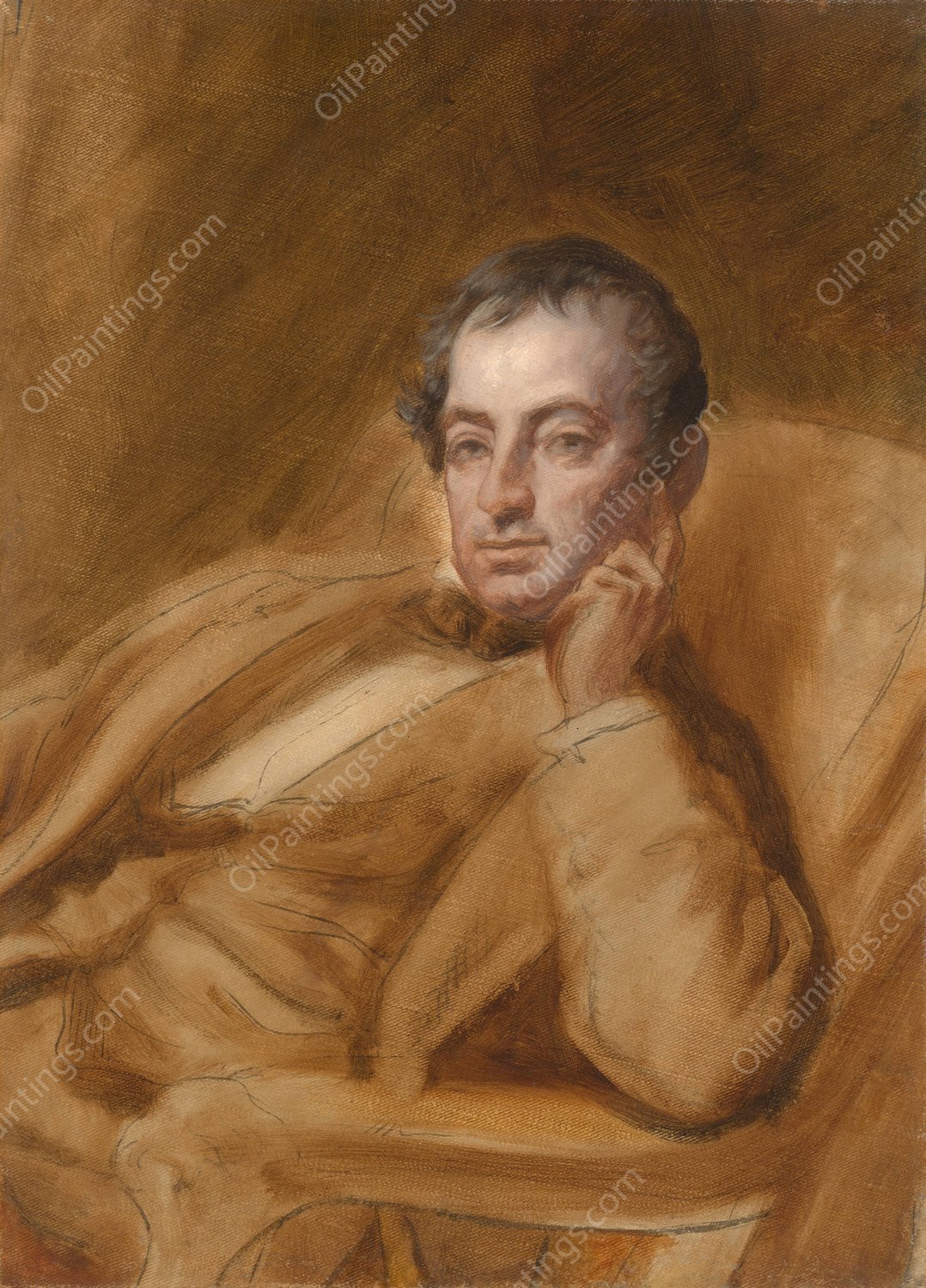 Washington Irving  by Daniel Huntington - Hand-Painted Oil Painting Reproduction
