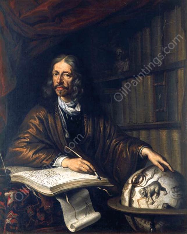 Johannes Hevelius, Astronomer by Daniel II Schultz - Hand-Painted Oil Painting Reproduction