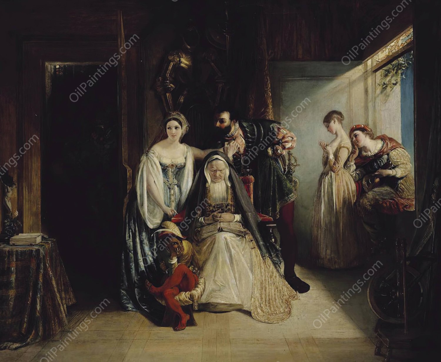 Francis The First And Diane Of Poitiers  by Daniel Maclise - Hand-Painted Oil Painting Reproduction