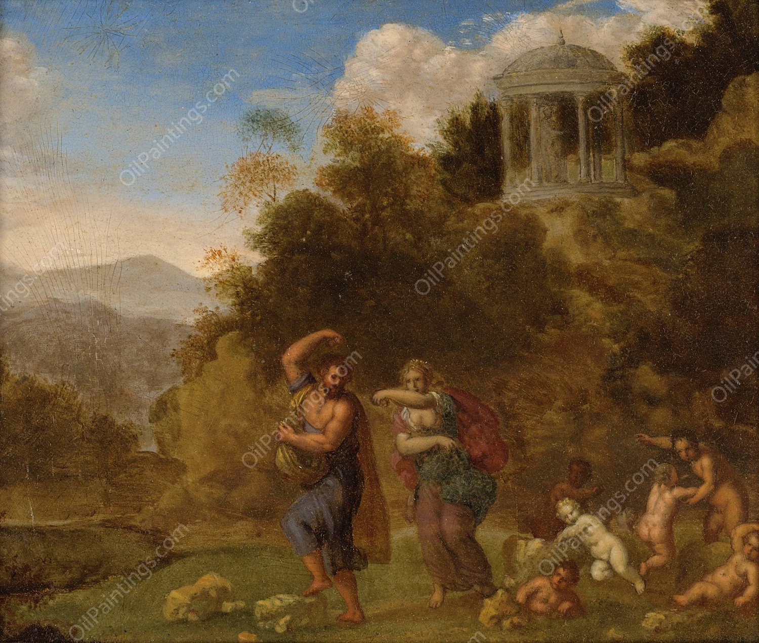 Deucalion And Pyrrha by Daniel Vertangen - Hand-Painted Oil Painting Reproduction