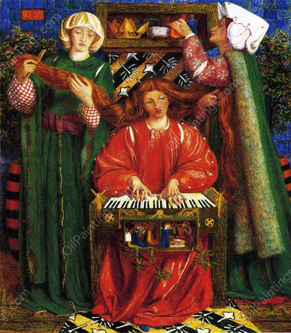 A Christmas Carol by Dante Gabriel Rossetti - Hand-Painted Oil Painting Reproduction