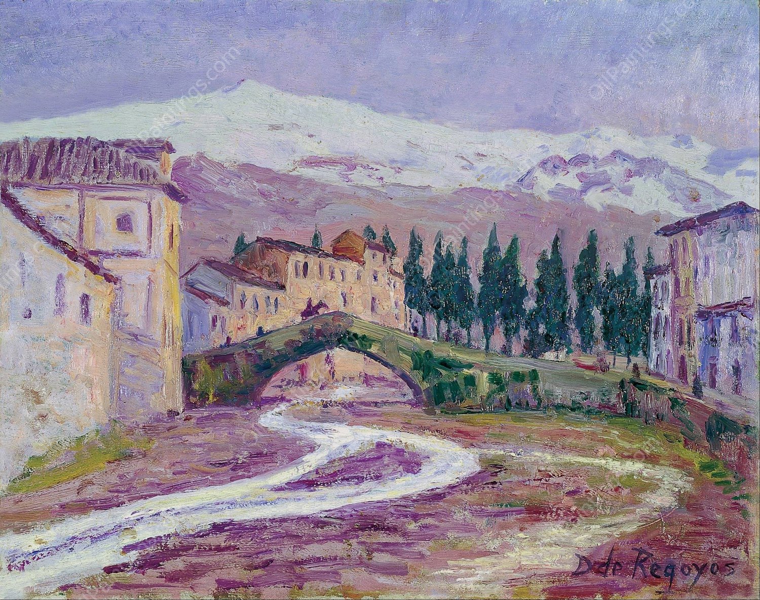 Sierra Nevada by Dario De Regoyos - Hand-Painted Oil Painting Reproduction