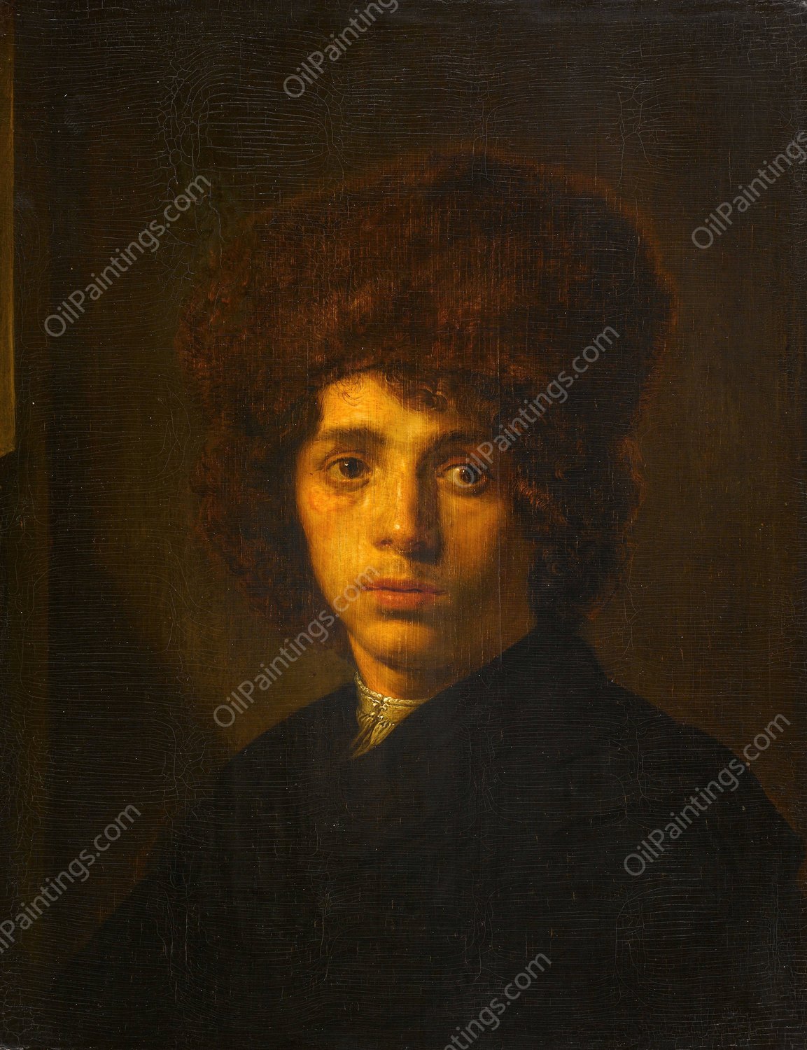 Young Man with a Fur Hat  by David Bailly - Hand-Painted Oil Painting Reproduction