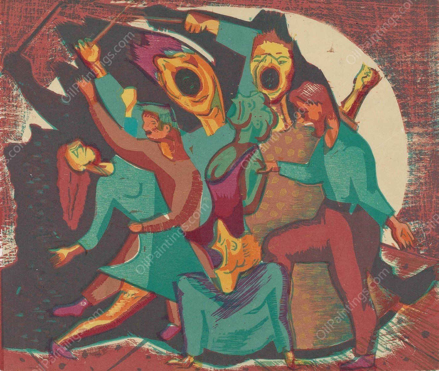 Jitterbug Swing  by David Burke - Hand-Painted Oil Painting Reproduction