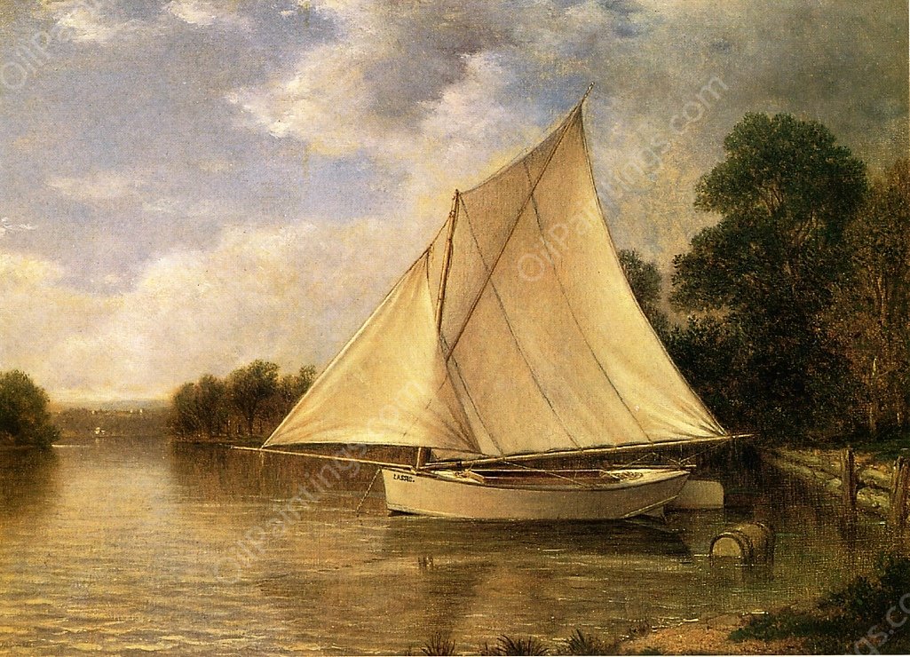 Safely Anchored by David Johnson - Hand-Painted Oil Painting Reproduction