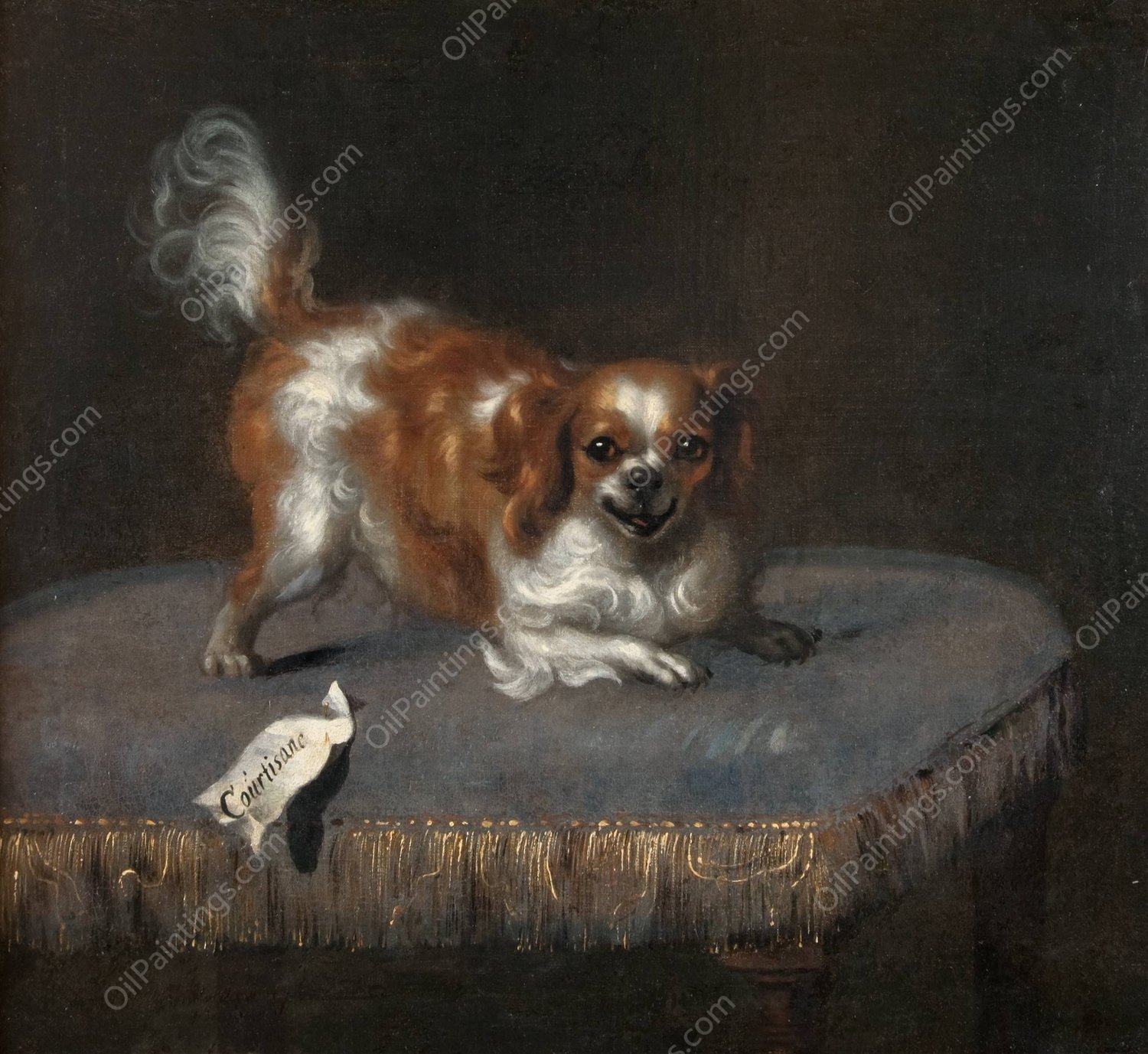 Hunden Courtisane by David Klocker Ehrenstrahl - Hand-Painted Oil Painting Reproduction