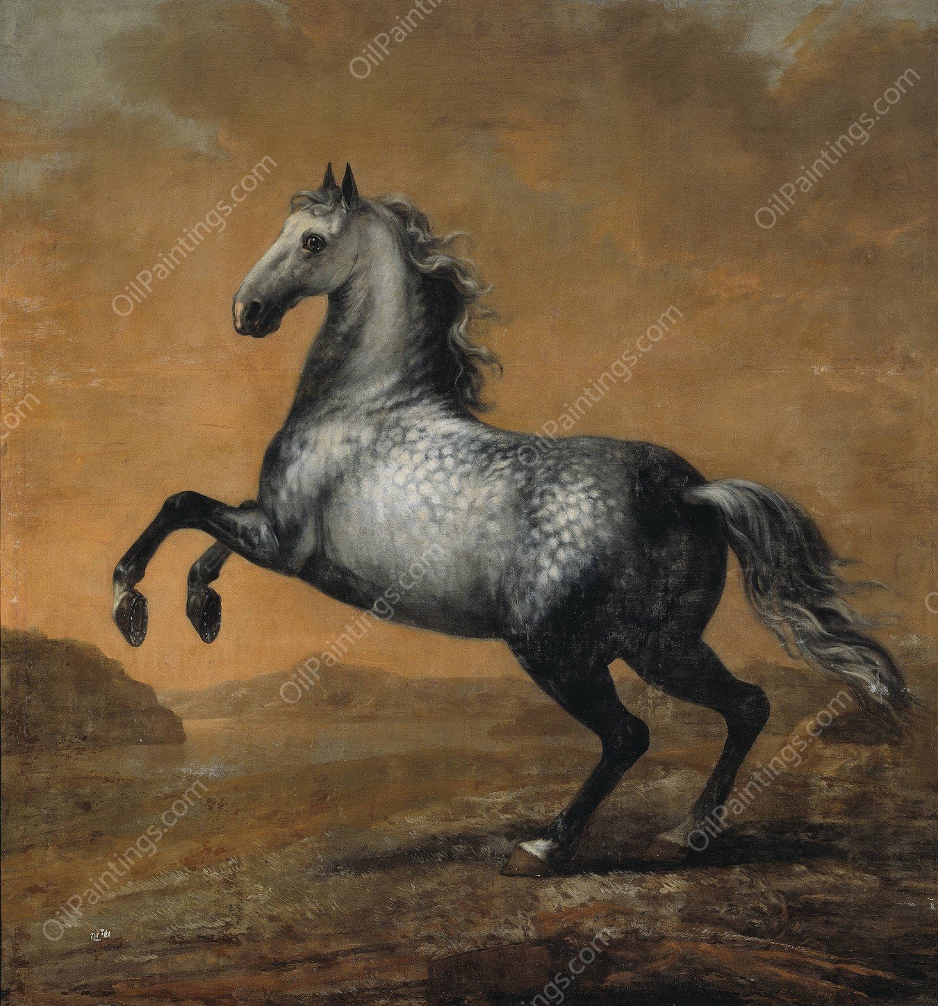 Karl XIs livhast Den Lille Englandaren  by David Klocker Ehrenstrahl - Hand-Painted Oil Painting Reproduction