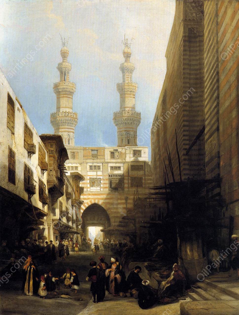 A View in Cairo by David Roberts - Hand-Painted Oil Painting Reproduction