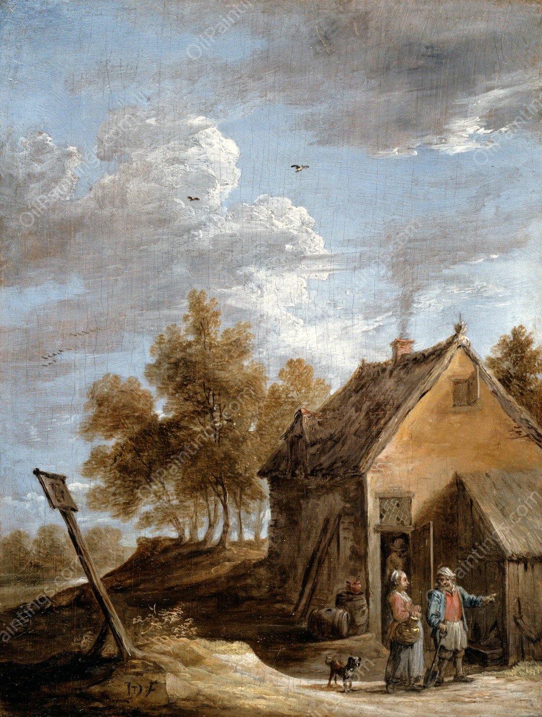 A Cottage by David Teniers The Younger - Hand-Painted Oil Painting Reproduction