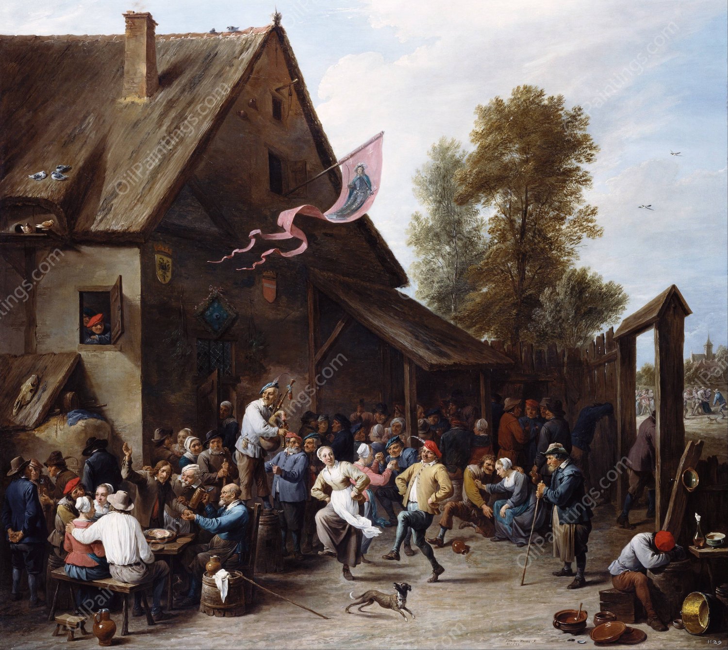 Kermis on St George's Day by David Teniers The Younger - Hand-Painted Oil Painting Reproduction