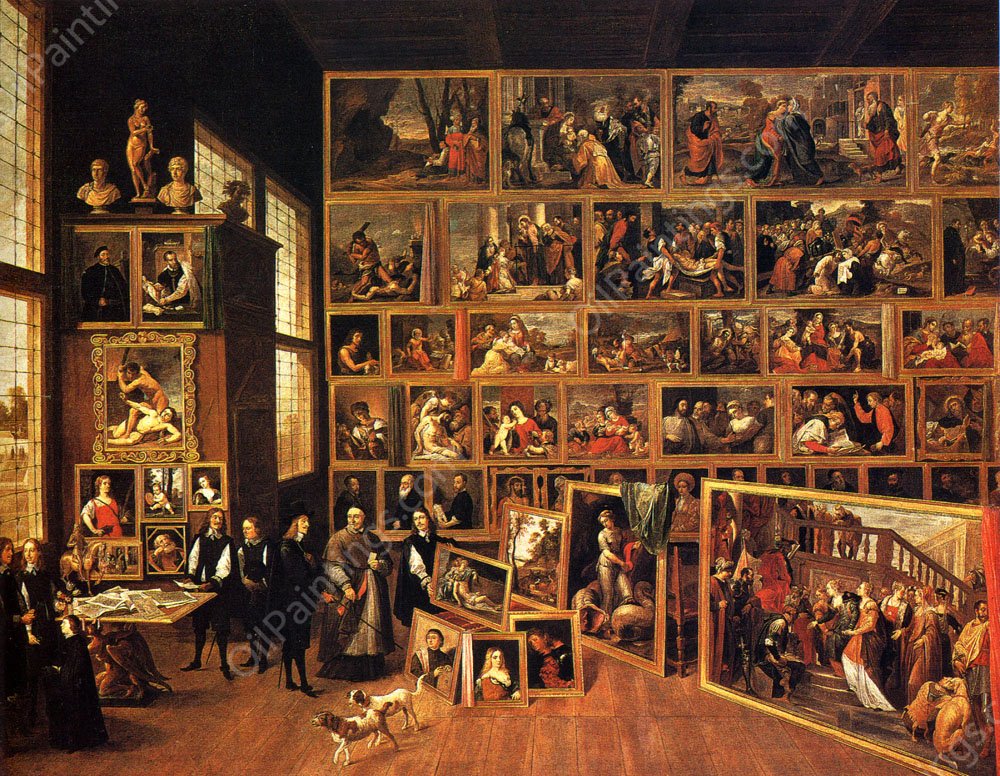 The Archduke Leopold - Wilhelm's Studio by David Teniers The Younger - Hand-Painted Oil Painting Reproduction