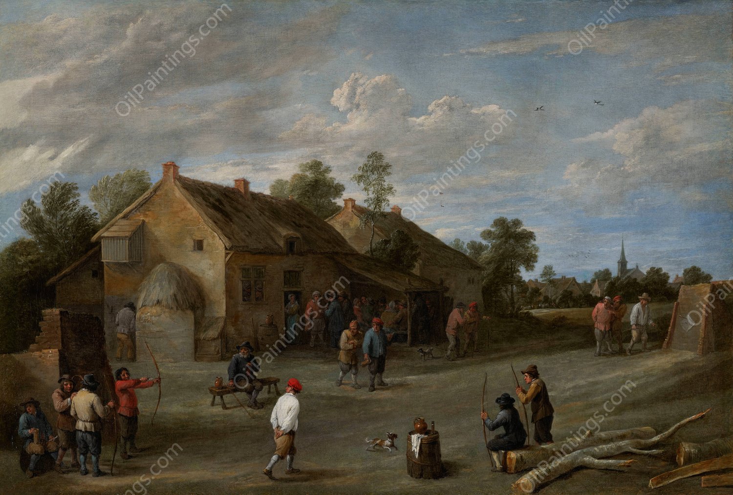 The Archers  by David Teniers The Younger - Hand-Painted Oil Painting Reproduction
