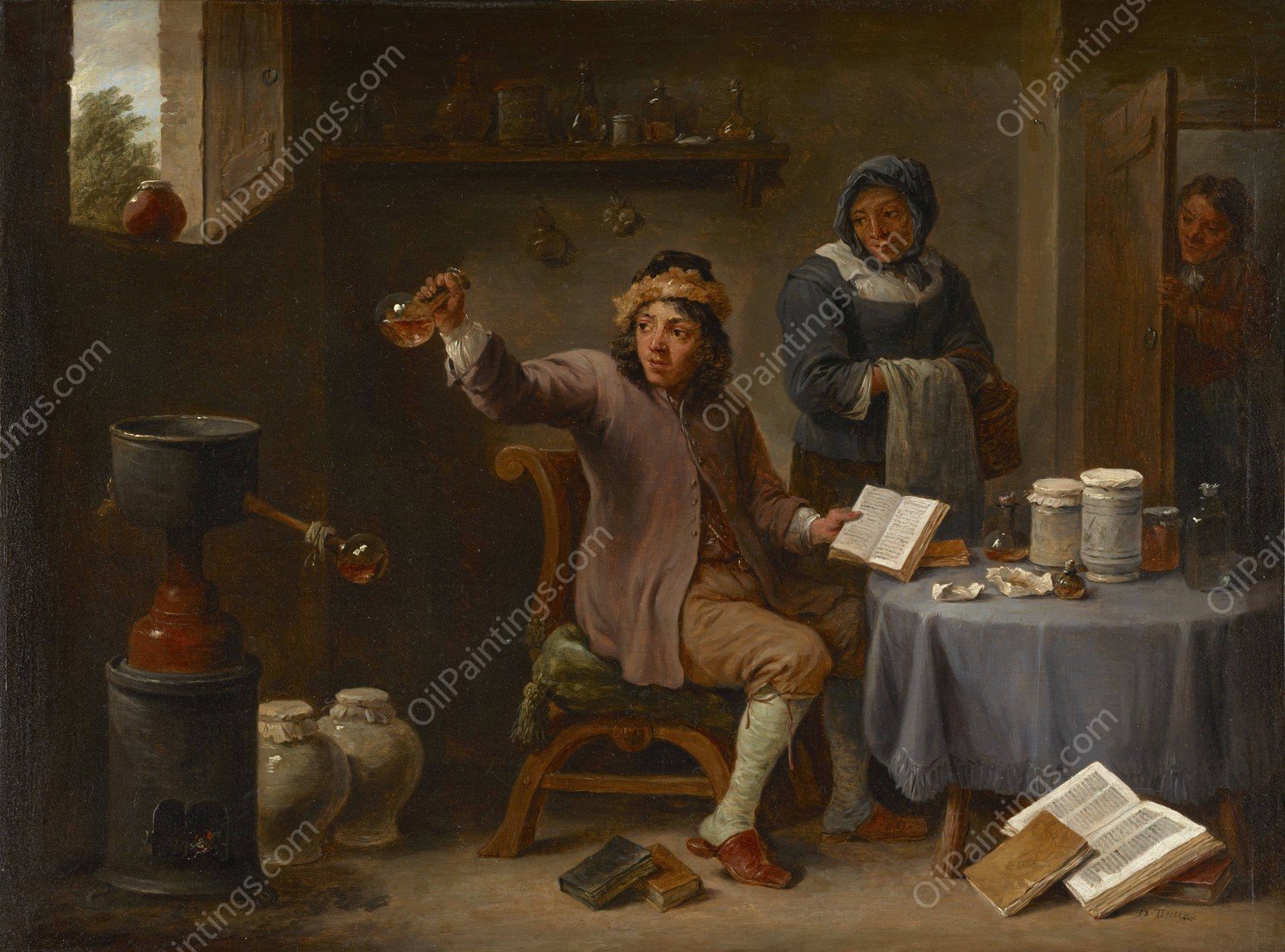 The Consultation  by David Teniers The Younger - Hand-Painted Oil Painting Reproduction