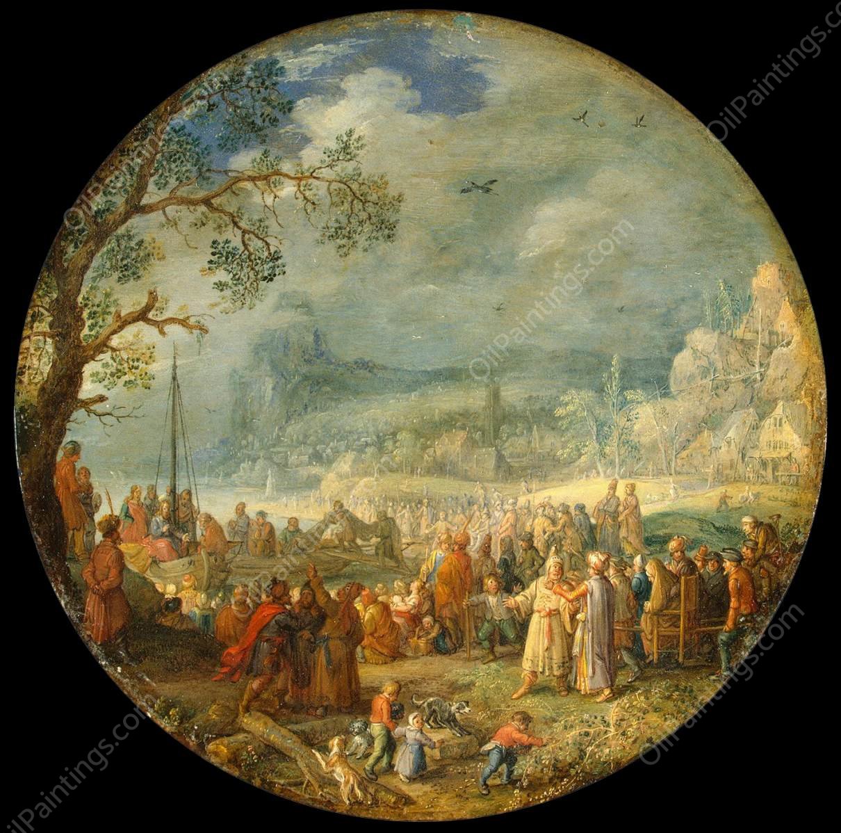 Sermon of Christ at the Lake Genezareth by David Vinckboons - Hand-Painted Oil Painting Reproduction