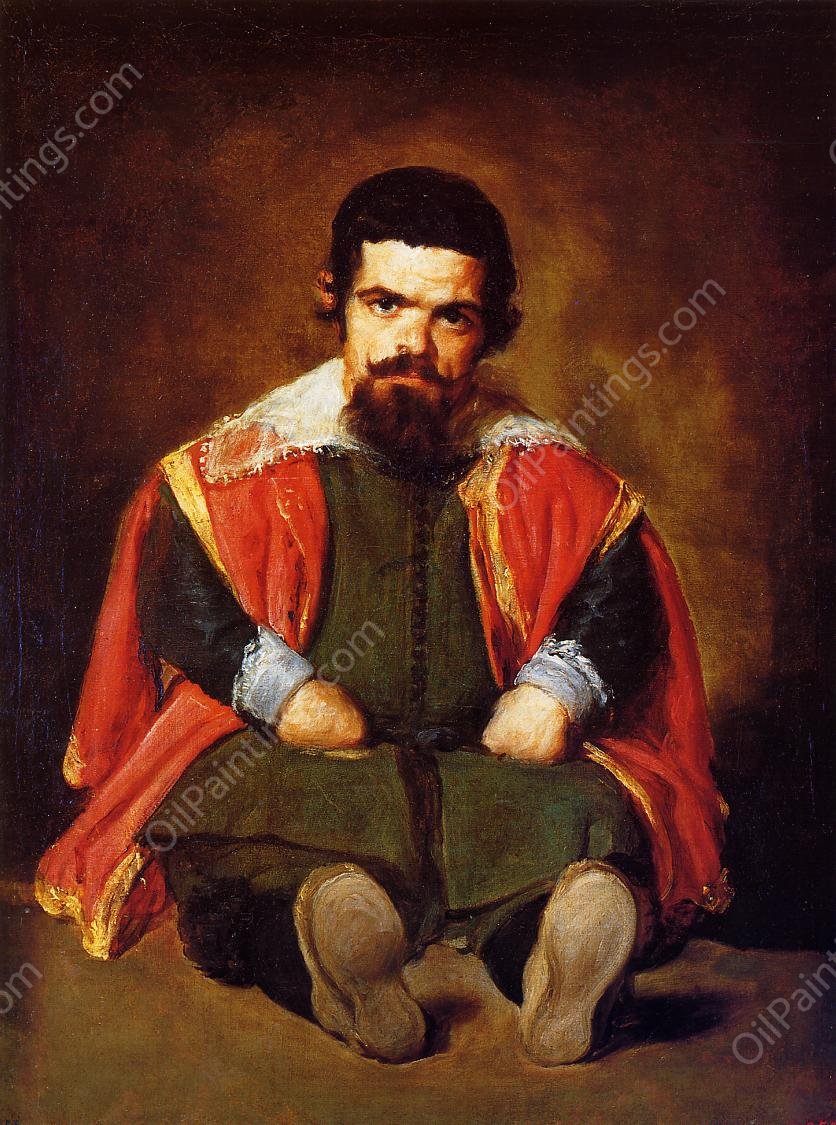 A Dwarf Sitting on the Floor by Diego Velazquez - Hand-Painted Oil Painting Reproduction