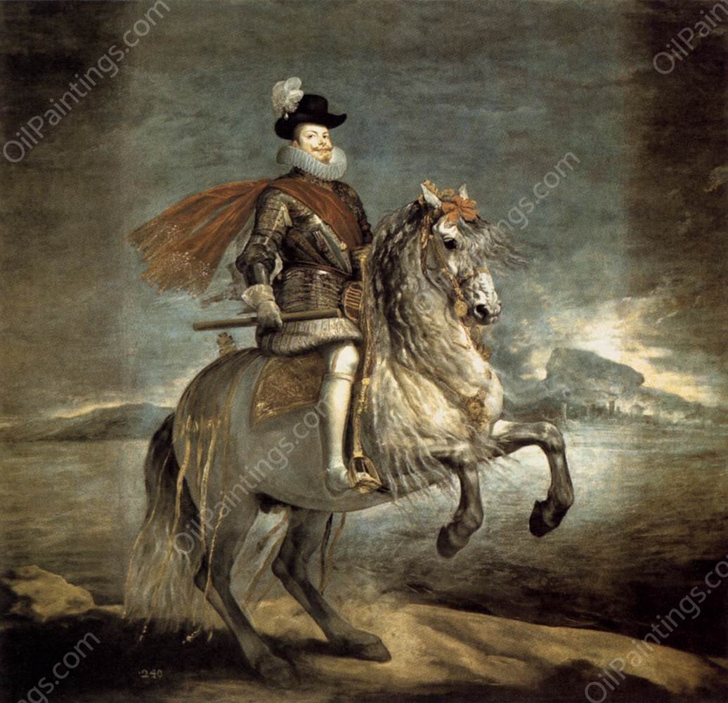 Philip III on Horseback by Diego Velazquez - Hand-Painted Oil Painting Reproduction