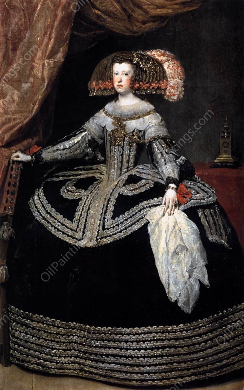 Queen Doa Mariana of Austria by Diego Velazquez - Hand-Painted Oil Painting Reproduction
