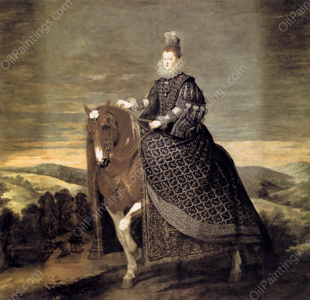 Queen Margarita on Horseback by Diego Velazquez - Hand-Painted Oil Painting Reproduction