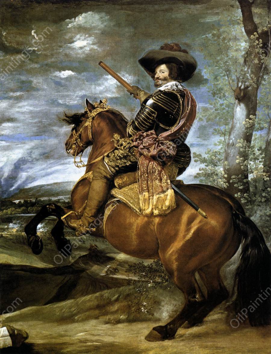 The Count-Duke of Olivares on Horseback by Diego Velazquez - Hand-Painted Oil Painting Reproduction