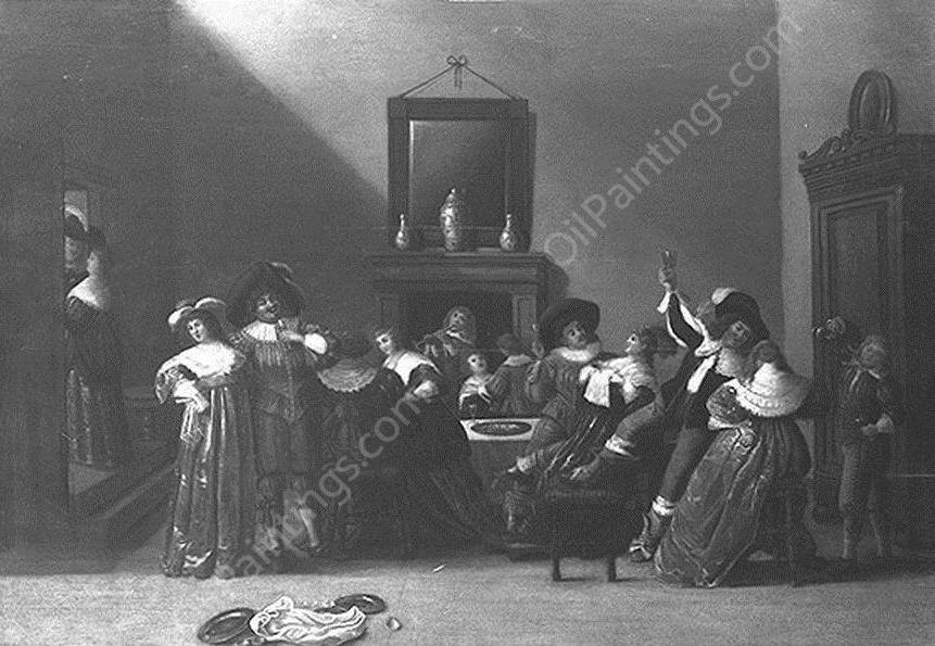 Gesellschaftsszene by Dirck Hals - Hand-Painted Oil Painting Reproduction