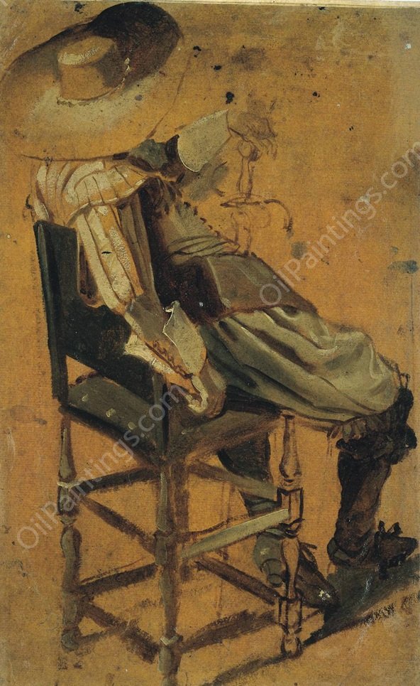 Seated Man with Sword by Dirck Hals - Hand-Painted Oil Painting Reproduction