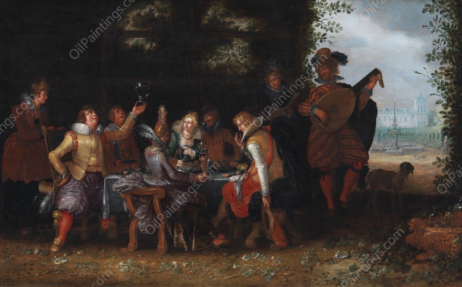 Christ Healing at the Pool of Bethesda  by Dirck Van Delen - Hand-Painted Oil Painting Reproduction