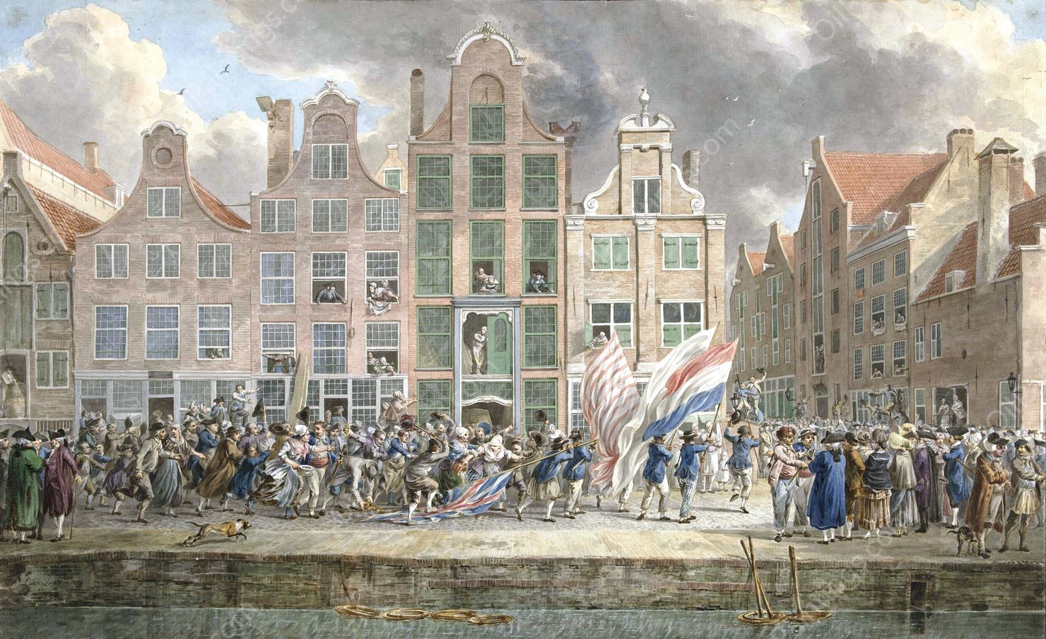 Anti-Engelse demonstratie te Rotterdam, 2 maart 1781  by Dirk Langendijk - Hand-Painted Oil Painting Reproduction