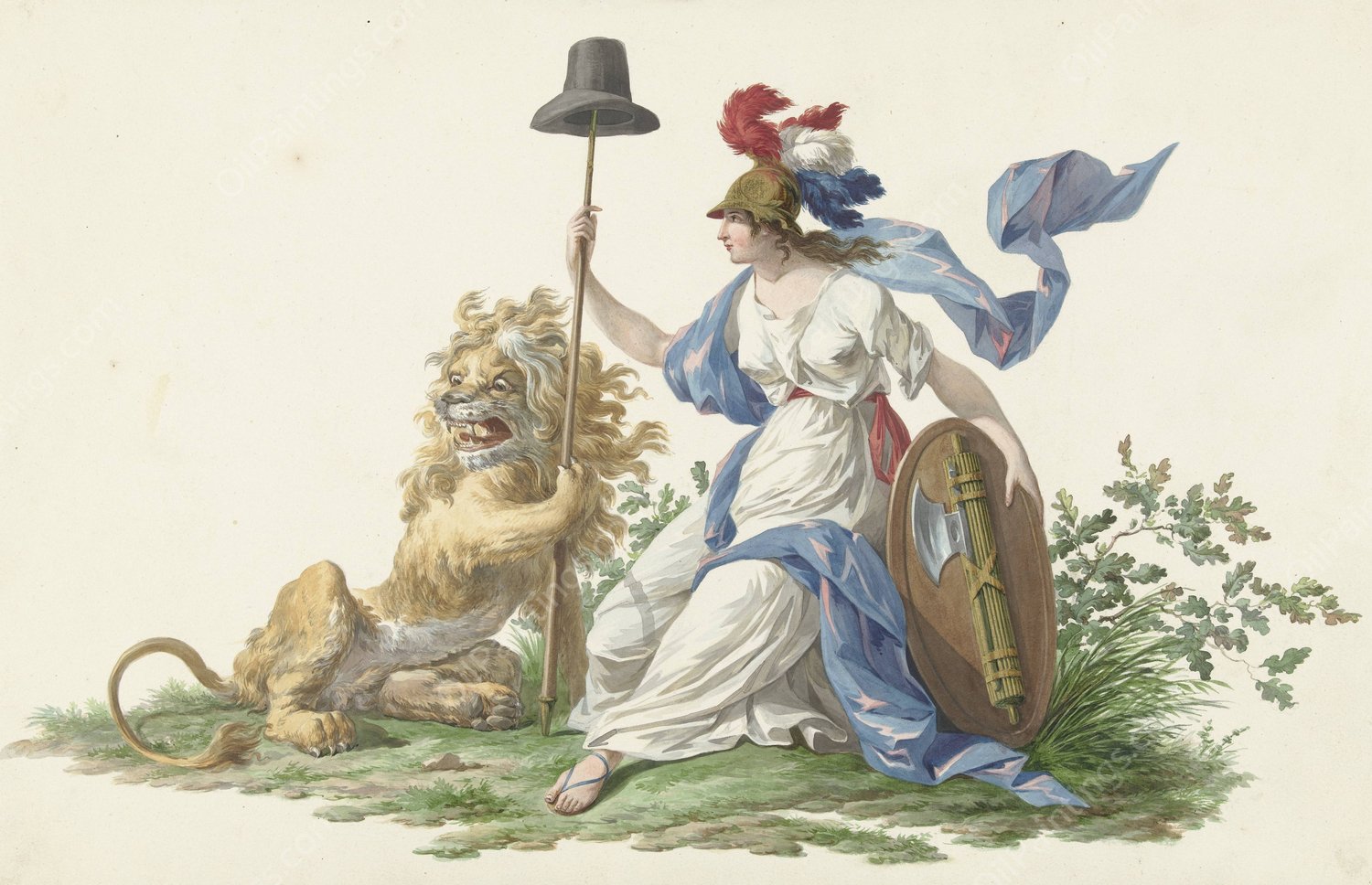 Model voor de vlag van de Bataafse Marine, 1796  by Dirk Langendijk - Hand-Painted Oil Painting Reproduction