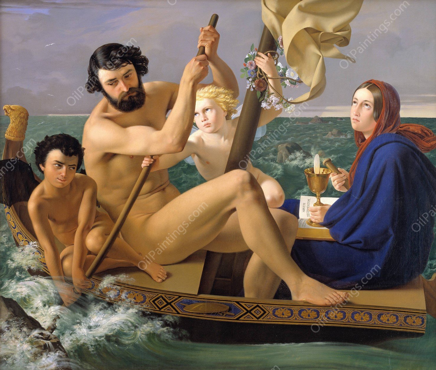 Manhood. From the series; The Four Ages of Man  by Ditlev Blunck - Hand-Painted Oil Painting Reproduction