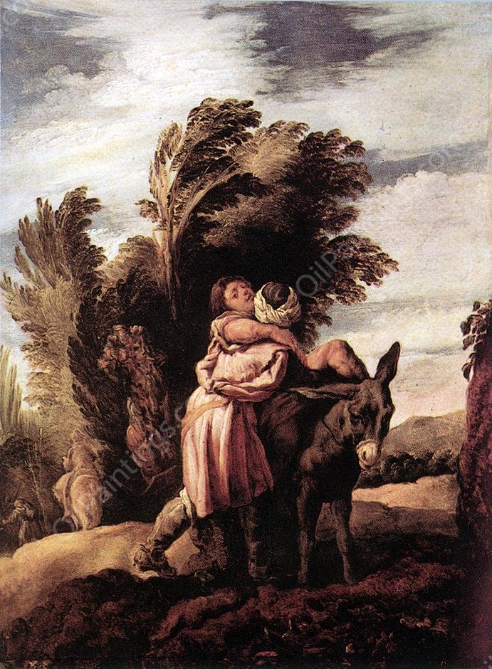 Parable of the Good Samaritan by Domenico Fetti - Hand-Painted Oil Painting Reproduction