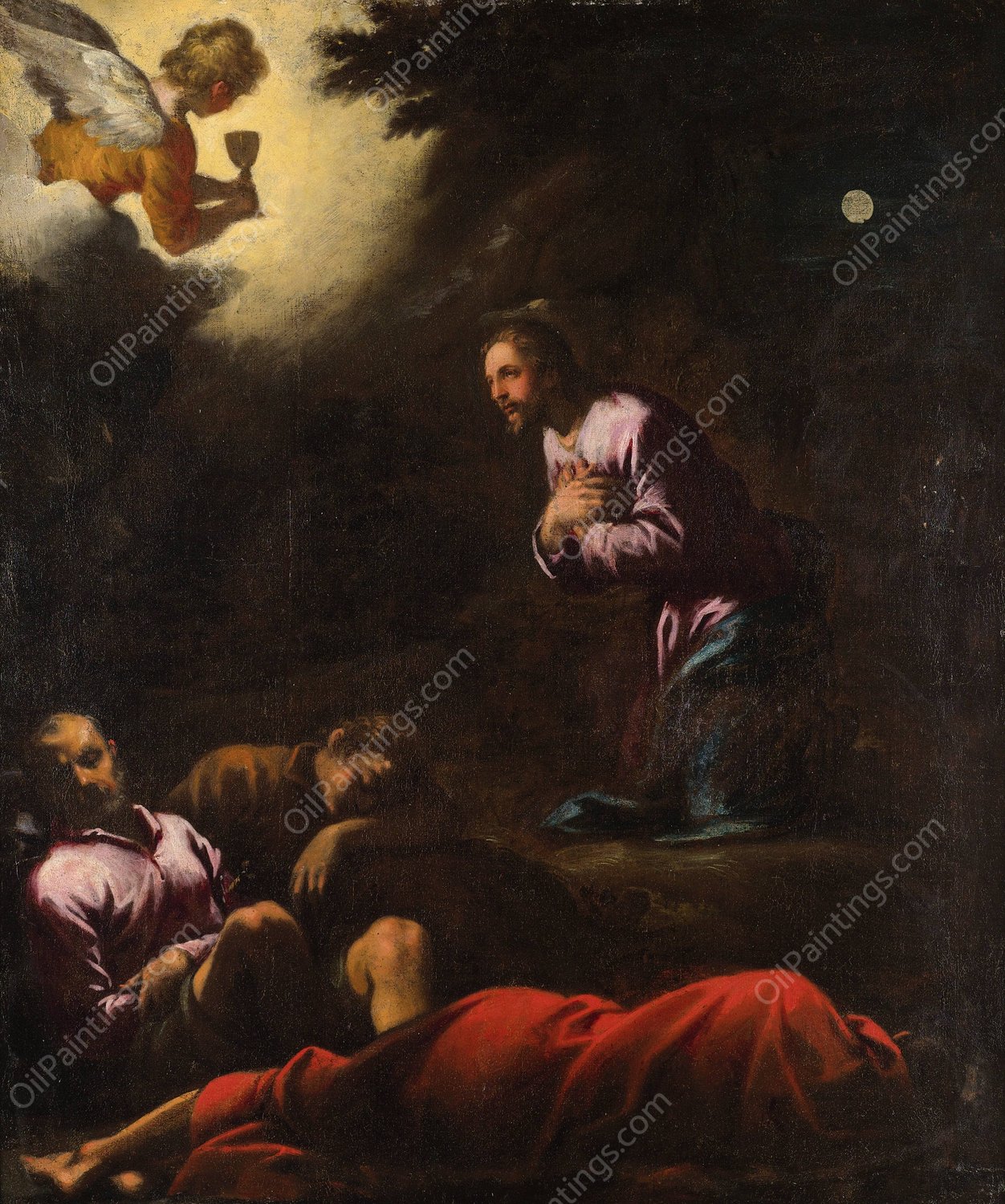 Agony In The Garden by Domenico Tintoretto - Hand-Painted Oil Painting Reproduction