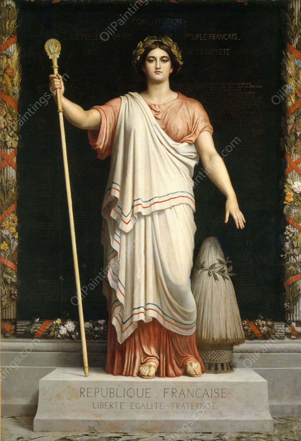 La Republique  by Dominique Louis Papety - Hand-Painted Oil Painting Reproduction